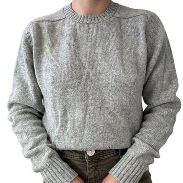 Vintage Northern Isles Mens Shetland Wool Blend Gray Crew Neck Sweater L 