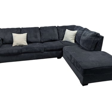 Navy Blue L-Shaped Sectional w/ Hide-a-Bed