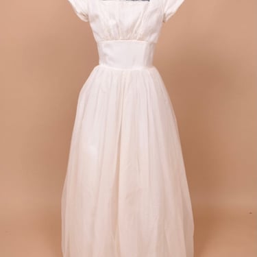 White 50s Princess Wedding Dress By Harry Keiser, XS