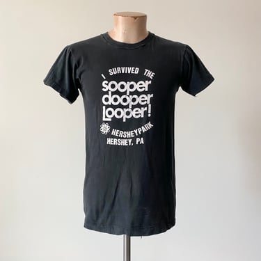 Vintage Roller Coaster Tshirt / Vintage I Survived the Sooper Dooper Looper Tee / College Lane Roller Coaster Tshirt Small 
