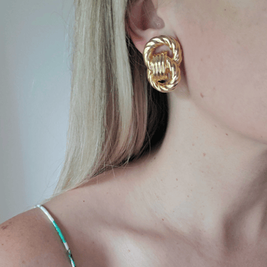 Gold Double Knot Earrings