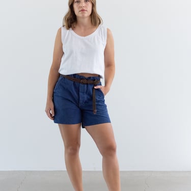 Vintage 29 30 Waist Blue Denim Shorts | Unisex French Workwear style | S021 