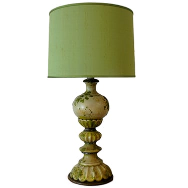Oversized lamp with silk shade