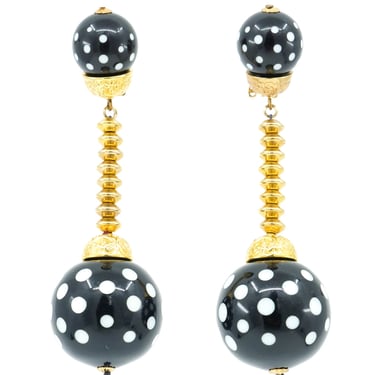 Polka Dot Ball Drop Earrings