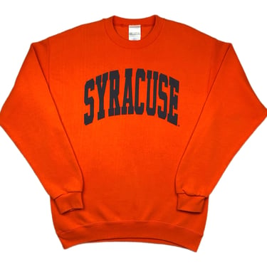 Vintage 90s Syracuse University Orange Made in USA Collegiate Crewneck Sweatshirt Pullover Size Large/XL 