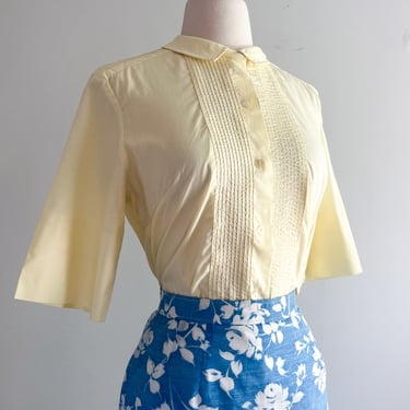 Sweet 1960's Pastel Cotton Blouse / Medium