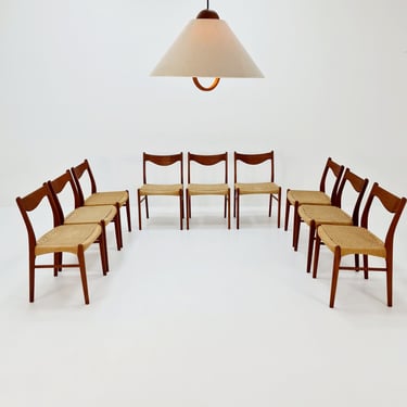 1 of 9 Mid Century Danish Teak Dining Chair By Arne Wahl Iversen For Glyngore, 1960s 