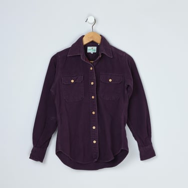 Vintage 90s Dark-Purple Chambray Shirt - 