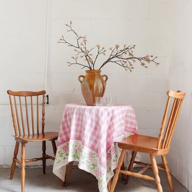 vintage French gingham tablecloth