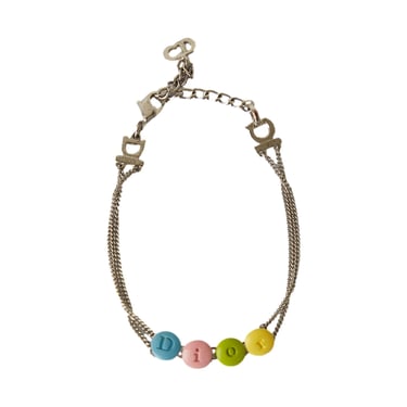 Dior Pastel Logo Chain Bracelet