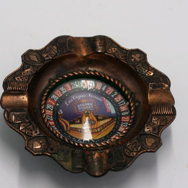 vintage Golden Nugget Casina roulette spinning ashtray 