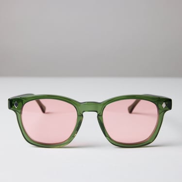 New York Eye_rish, Castlerock. Bottle Green Frame with Pink Lenses 