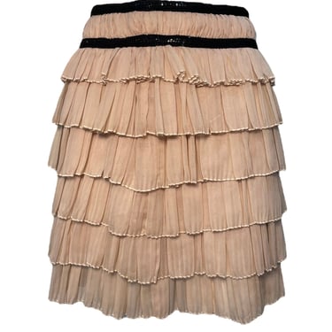 Viktor &amp; Rolf Blush Chiffon Tiered Skirt