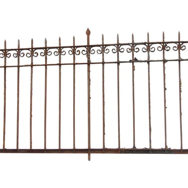 Late 19th Century 8 ft Section of Antique Wrought Iron Fence