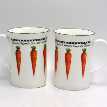 vintage Churchill Carrot Mugs made in England Set of Two 