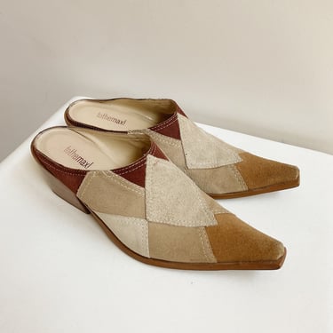 Desert Suede Patchwork Mules | Size 8.5