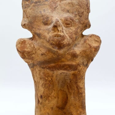 Pre-Columbian Chancay Stargazer Figure Terracotta Pottery Artifact Late Classic 