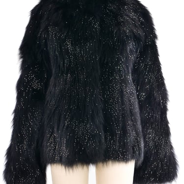 Escada Metallic Black Fur Jacket