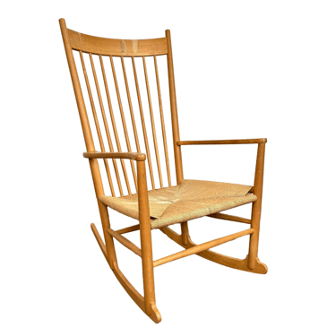 Hans Wegner A7 Rocking Chair With Woven Danish Cord Seat