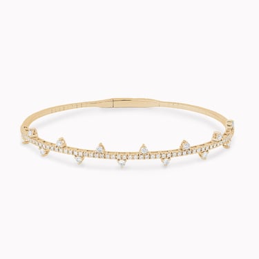 Yellow Gold Offset Diamond Riviere Bracelet