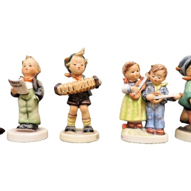 5 Goebel Hummel Music Figurines Little Tooter, Soloist, Happy Days, Sweet Music 