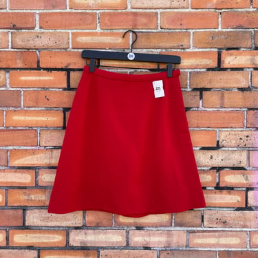 vintage 60s red wool mini skirt / 27 s small 