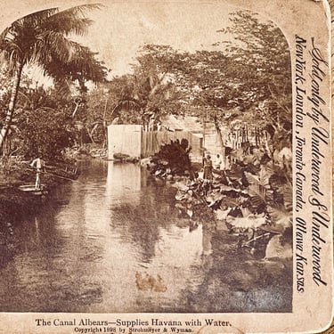 1800s Antique Stereograph Card Stereo Card Sepia Photograph Underwood Underwood Aquaduct Albear Havana Vintage Photography Strohmeyer 