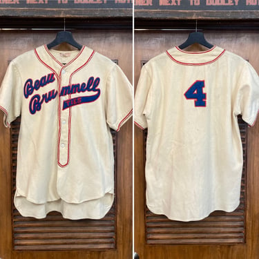 Vintage 1930’s Beau Brummell Ties Wool Athletic Sports Jersey, 30’s Baseball Jersey, Vintage Clothing 
