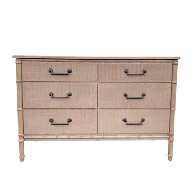 Faux Bamboo & Wicker Dresser with 6 Drawers 50