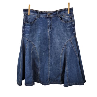 Vintage Y2K 90s Denim Skirt Size 14 37
