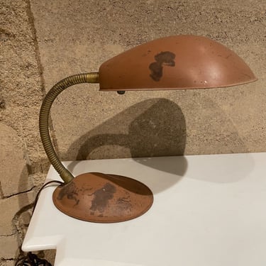 Very Vintage Cobra Desk Lamp Style of Greta Grossman Faded Brown 1960s LA 