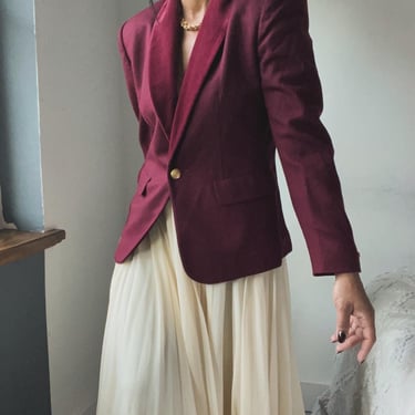 vintage wool burgundy velvet trim blazer 
