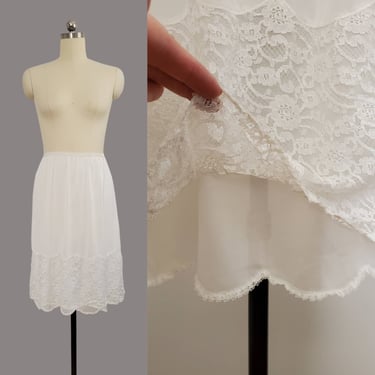 1960s Mistee by Campbell White Half Slip from Arnold Constable Fifth Avenue 60's - Skirt Slip 60s - Lingerie Size Medium 