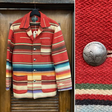 Vintage 1980’s Chimayo Style “Ralph Lauren Country” Southwest Blanket Jacket, 80’s Western Wear, Vintage Clothing 