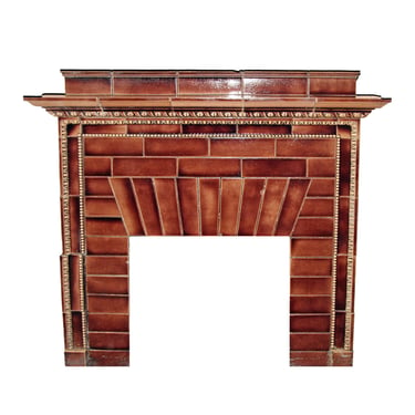 Brown Ceramic Reclaimed Iver Johnson Building Mantel