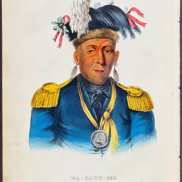 Wa-Baun-See, A Pottawatomie Chief Illustration History of the Indian Tribes of North America J.T. Bowen Lithography Co. 