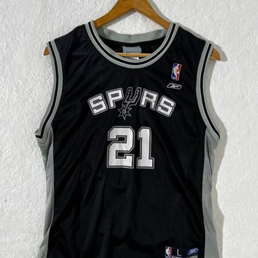 Y2k Tim Duncan San Antonio Spurs Reebok NBA Jersey Sz. L