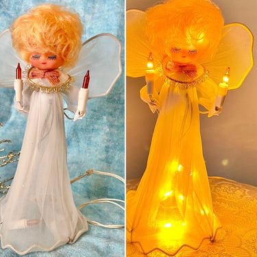 Lighted Angel, Mid Century, Holiday Decor, Vintage 60s 70s 