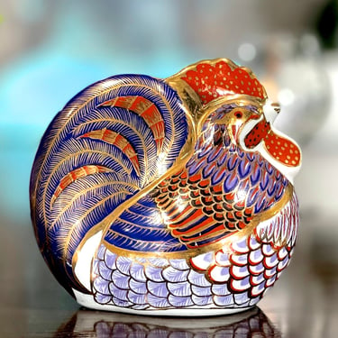 VINTAGE: Porcelain Rooster Figurine - Hand Painted - Gift Idea - SKU 00040157 