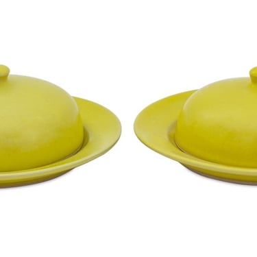 Rupert Spira Glazed Stoneware Butter Dishes, Pair