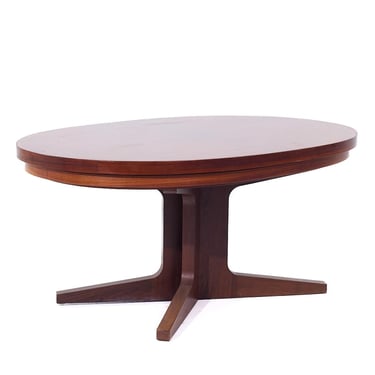 Dyrlund Lotus Mid Century Oval Rosewood Flip-Flop Hidden Leaf Dining Table - mcm 