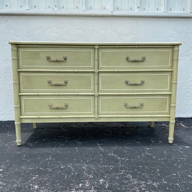 green bamboo dresser Bali Hai Faux Bamboo Dresser in Bottle Green
