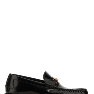 Versace Men Black Leather Medusa  95 Loafers