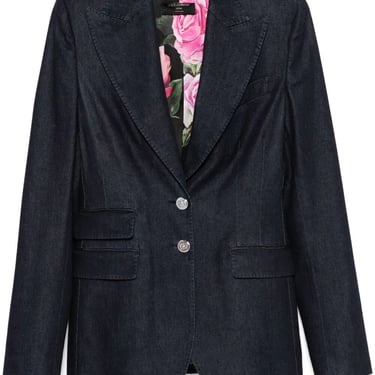 Dolce & Gabbana Women Single-Breasted Denim And Silk Turlington Jacket