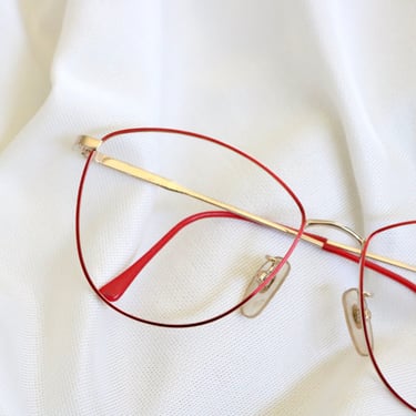 Vintage Red Wire Eyeglass Frames 
