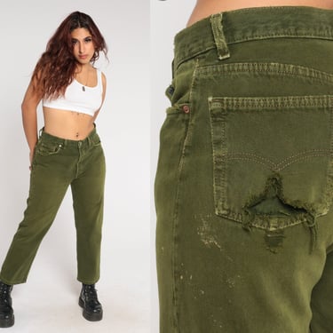 Olive Green Levis 501 Jeans Y2k Ripped Jeans Mid Rise Shop Exile Tucson AZ