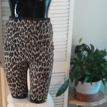 Vintage 60s Novelty Leopard Petti Pants  Lingerie Shorts 1960s XS 