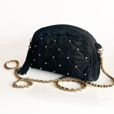 Y2K Black and Gold Quilted Purse