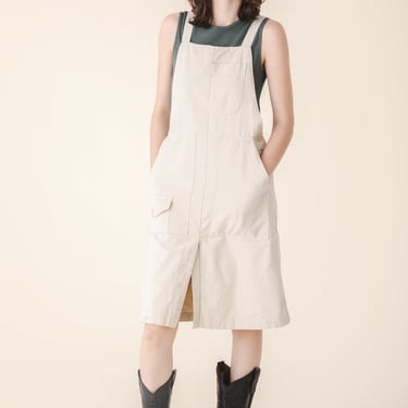 Canvas Overall Dress in Oyster