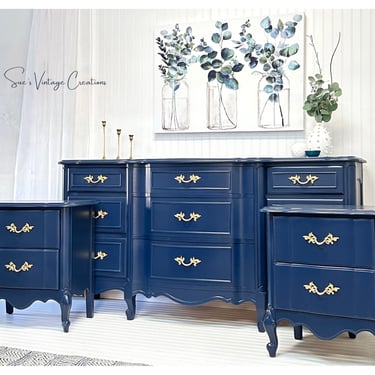 Gorgeous French Provincial Dresser Sideboard Buffet Table and Nightstands End Tables 